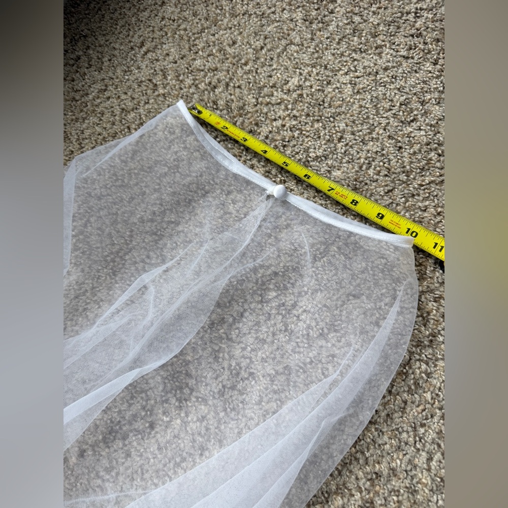 Cathedral Length veil‎ Floral Lace Appliqué Bridal Cape White Tulle 110" long - Picture 4 of 6